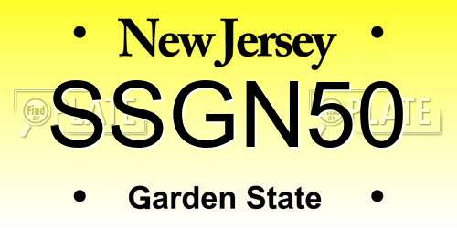 SSGN50 New Jersey License Plate