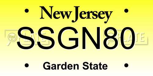 SSGN80 New Jersey License Plate
