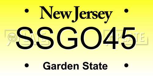 SSGO45 New Jersey License Plate
