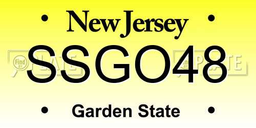 SSGO48 New Jersey License Plate