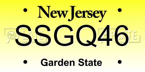 SSGQ46 New Jersey License Plate