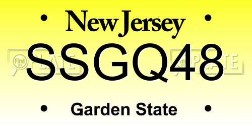 SSGQ48 New Jersey License Plate