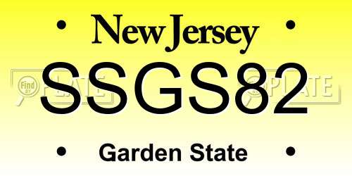SSGS82 New Jersey License Plate