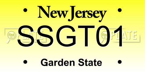 SSGT01 New Jersey License Plate