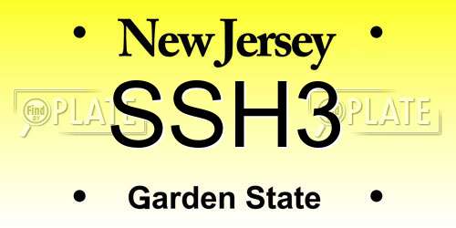 SSH3 New Jersey License Plate