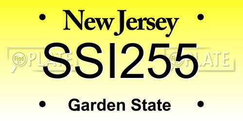 SSI255 New Jersey License Plate