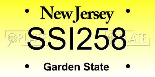 SSI258 New Jersey License Plate