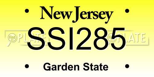 SSI285 New Jersey License Plate