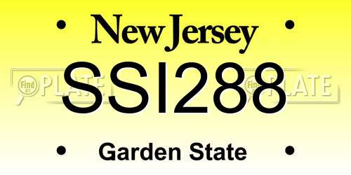 SSI288 New Jersey License Plate