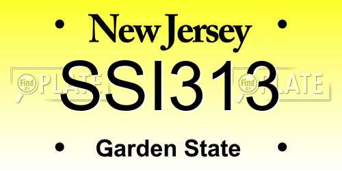 SSI313 New Jersey License Plate