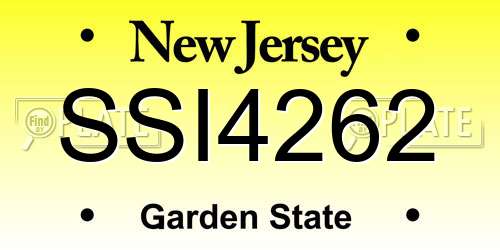 SSI4262 New Jersey License Plate