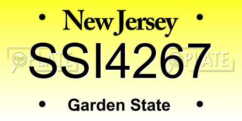SSI4267 New Jersey License Plate