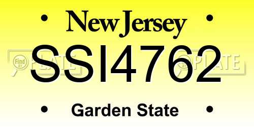 SSI4762 New Jersey License Plate
