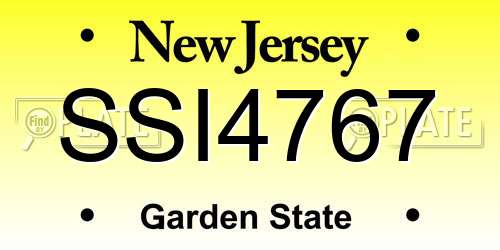 SSI4767 New Jersey License Plate