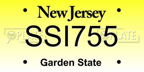 SSI755 New Jersey License Plate