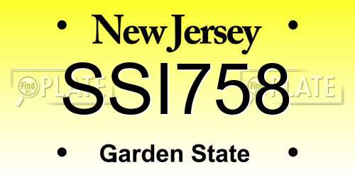 SSI758 New Jersey License Plate