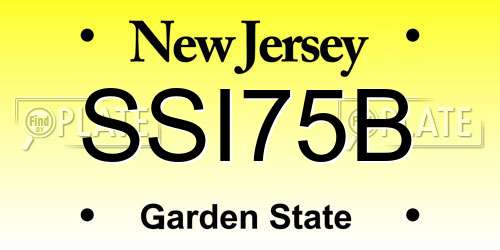 SSI75B New Jersey License Plate