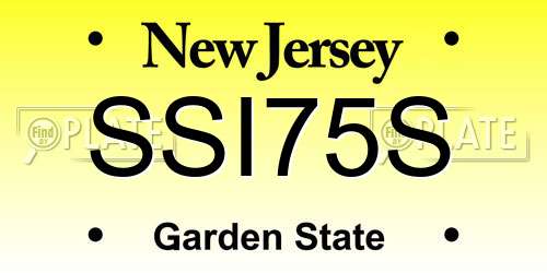 SSI75S New Jersey License Plate