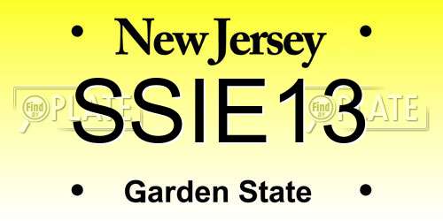 SSIE13 New Jersey License Plate