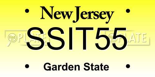 SSIT55 New Jersey License Plate