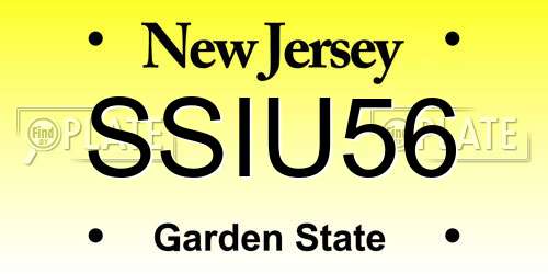 SSIU56 New Jersey License Plate