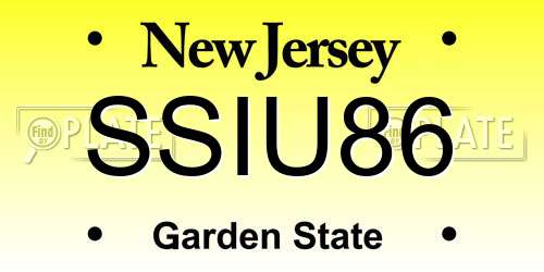 SSIU86 New Jersey License Plate
