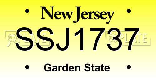 SSJ1737 New Jersey License Plate