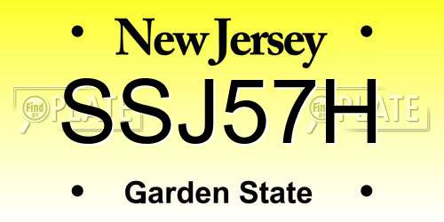 SSJ57H New Jersey License Plate