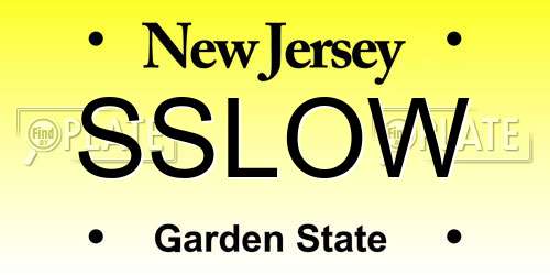SSLOW New Jersey License Plate