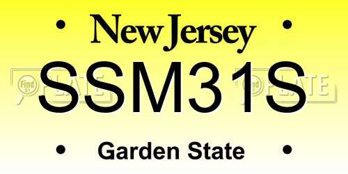 SSM31S New Jersey License Plate