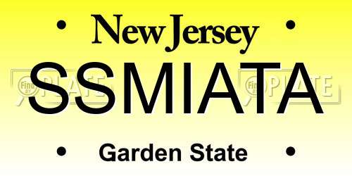 SSMIATA New Jersey License Plate