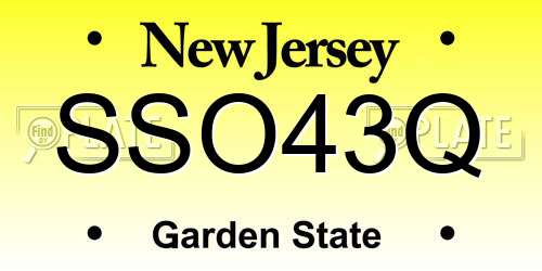 SSO43Q New Jersey License Plate