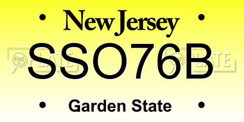 SSO76B New Jersey License Plate