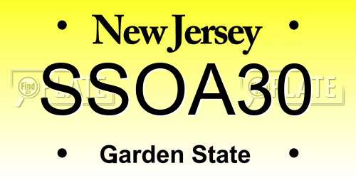 SSOA30 New Jersey License Plate