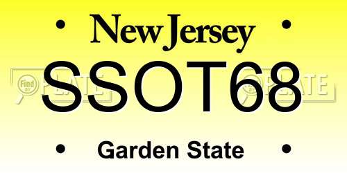 SSOT68 New Jersey License Plate