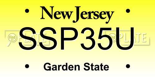 SSP35U New Jersey License Plate