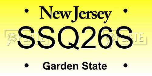 SSQ26S New Jersey License Plate