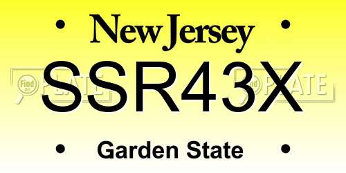 SSR43X New Jersey License Plate