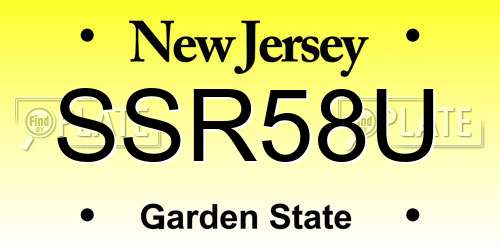 SSR58U New Jersey License Plate