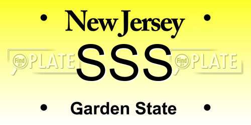 SSS New Jersey License Plate