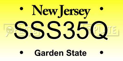 SSS35Q New Jersey License Plate