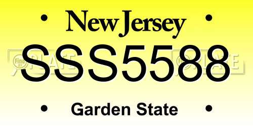 SSS5588 New Jersey License Plate