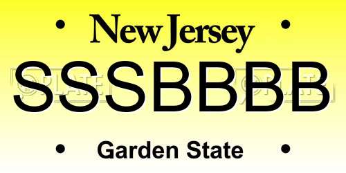SSSBBBB New Jersey License Plate
