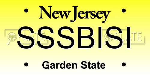 SSSBISI New Jersey License Plate