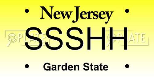 SSSHH New Jersey License Plate