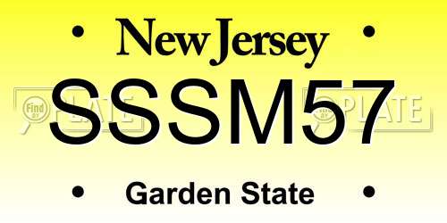 SSSM57 New Jersey License Plate