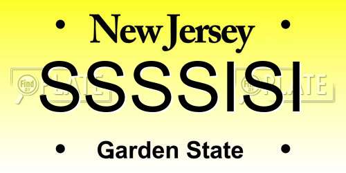 SSSSISI New Jersey License Plate