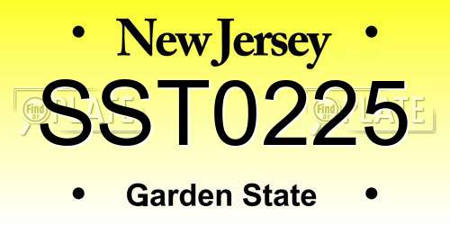 SST0225 New Jersey License Plate