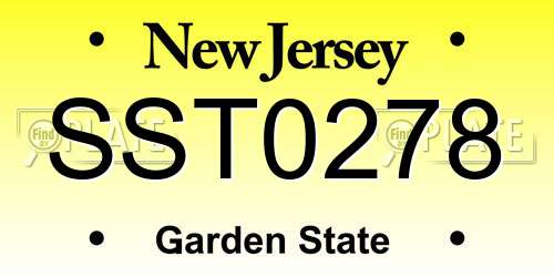 SST0278 New Jersey License Plate
