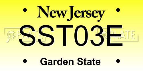 SST03E New Jersey License Plate